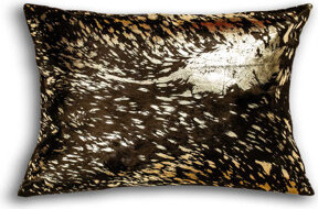 eRug Outlet 12" X 20" X 5" Chocolate And Gold Cowhide - Pillow