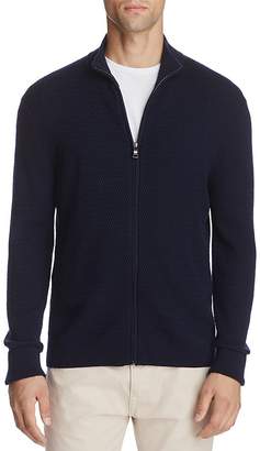 Brooks Brothers Full Zip Textured Wool Sweater