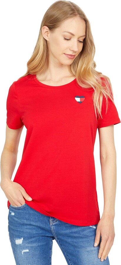 Tommy Hilfiger Red Women's T-shirts | ShopStyle