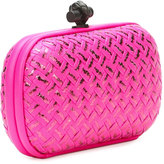 Thumbnail for your product : Bottega Veneta Woven Metallic Knot Clutch Bag, Hot Pink