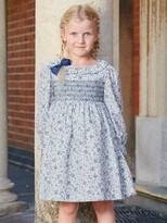 Thumbnail for your product : Trotters Confiture Kids' Penny Paisley Smocked Dress, Off White/Blue