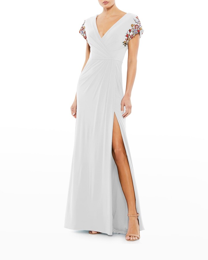 Beaded Wrap Dress | Shop the world's largest collection of fashion |  ShopStyle