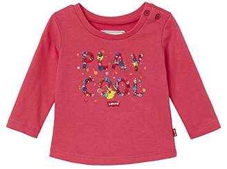 Levi's Kids Baby Girls' Tee Longsleeve T-Shirt, (Salmon Pink), 9-12 (Size:9 Months)