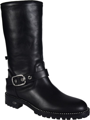 Christian Dior Leather Biker Boots