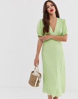 Thumbnail for your product : Musier Rosanna short sleeve gingham midi dress