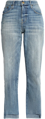 Current/Elliott Faded Mid-rise Straight-leg Jeans