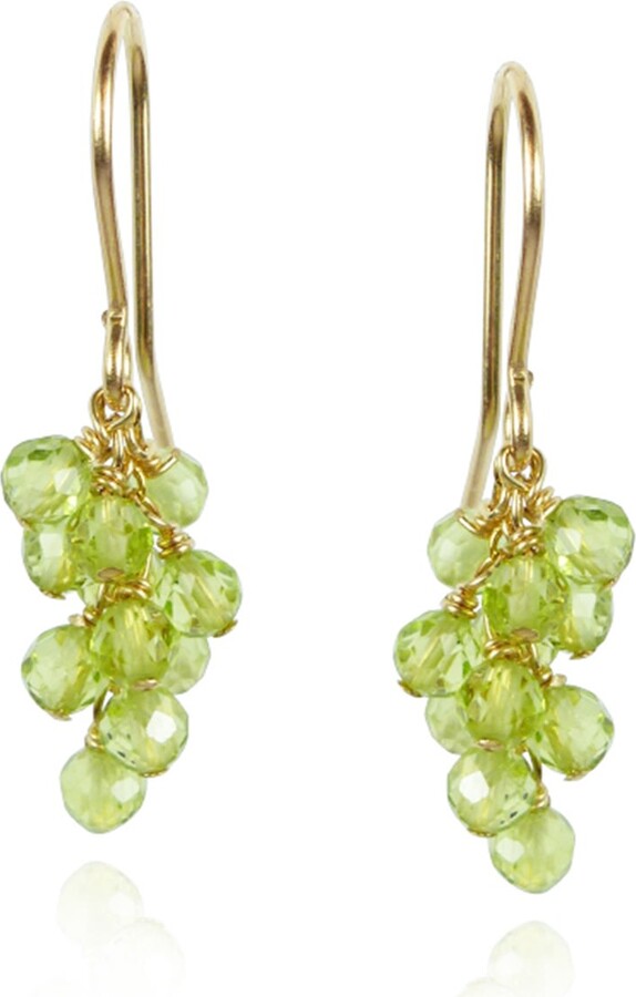 Mounir London Green Peridot Cluster Earrings