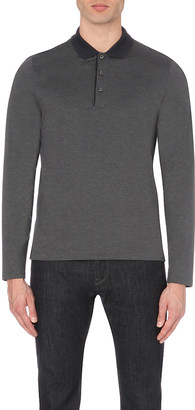 HUGO BOSS Contrast-collar cotton-jersey polo shirt