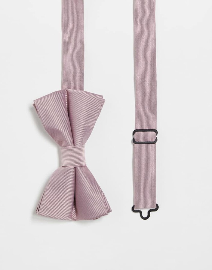 ASOS DESIGN satin bow tie in pink
