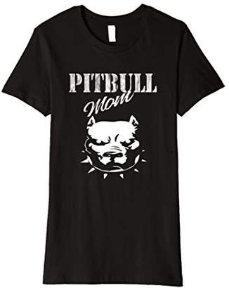 Womens American Pitbull Mom Tee Bullterrier Mother T-Shirt