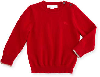 Burberry Gethin Cashmere Pullover Sweater, Military Red, Size 6M-3Y