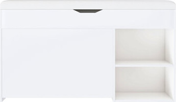 Red Barrel Studio Entryway Bench With Shoe Storage,Adjustable 3-Tier Flip-Up Drawers & Hidden Cabinet,Space-Saving Shoe Organizer,Triple Storage And Modern Design,For