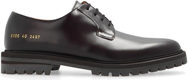 Common Projects Leather Derby Shoes - Black - ShopStyle Oxfords