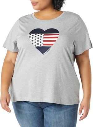 Tommy Hilfiger Tommy Women's Plus Size Heart Flag Logo Tee - ShopStyle