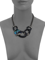 Thumbnail for your product : Alexis Bittar Imperial Noir Lucite, Labradorite & Crystal Lace Snake Link Necklace