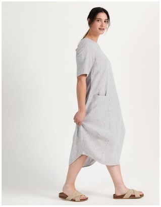 Regatta Short Sleeve Asymmetrical Pocket & Curved Hem Dress White/Blue