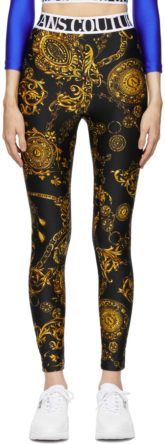 Versace Jeans Couture Black & Gold Regalia Baroque Print Leggings -  ShopStyle