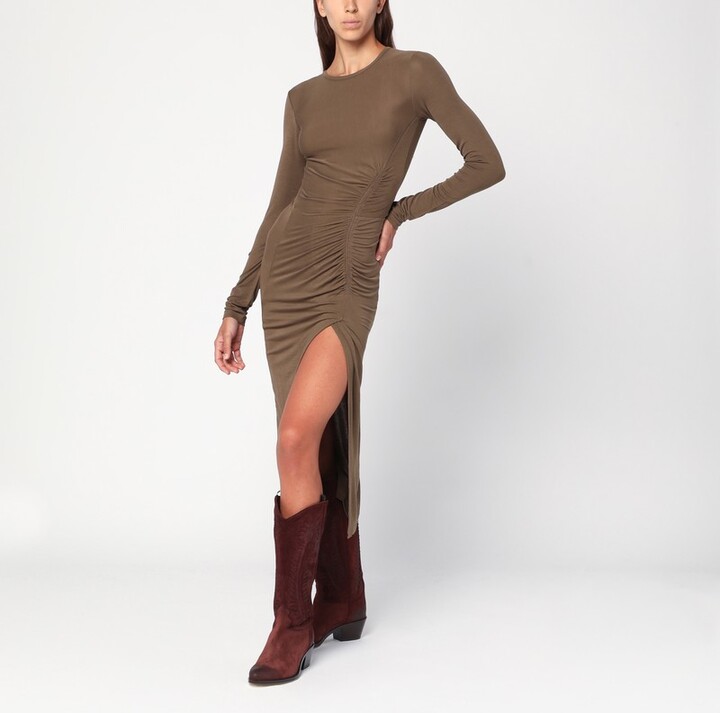 Etoile Isabel Marant Khaki Jelina draped jersey dress