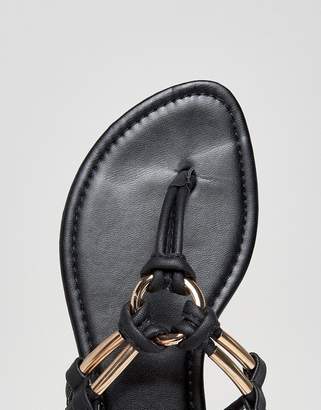 New Look Leather Look Knot Detail Sandal