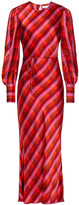 Thumbnail for your product : Rebecca Vallance Brinkley Belted Checked Satin Midi Dress