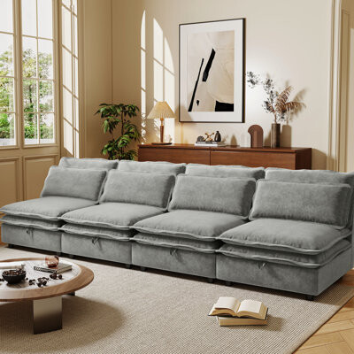 Latitude Run Ustyle Freely Combinable With Storage 4 Seats Fabric Ideal For Living Room Office Apartment Easy Setup Double-layer Cushion 4 Storage . Fabric.