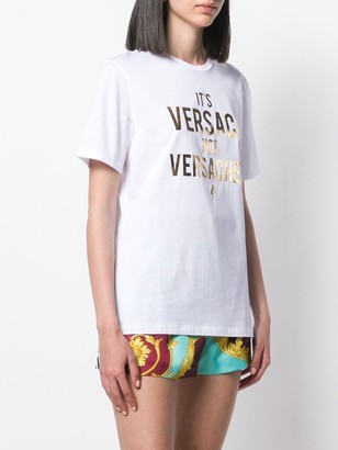 Versace slogan print T-shirt