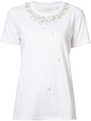 Jonathan Simkhai bead embellished T-shirt - women - Cotton - S
