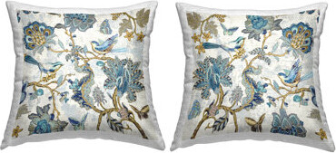 Stupell Industries Detailed Paisley Patterned Florals 2 Piece Outdoor Printed Pillow Set by Reneé Campbell