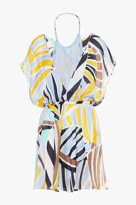 Emilio Pucci Layered printed silk-georgette mini dress