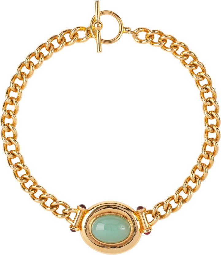 Susan Caplan Vintage 1990s Vintage Elizabeth Taylor Cabochon Necklace