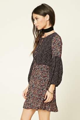 Forever 21 Fit and Flare Patchwork Dress