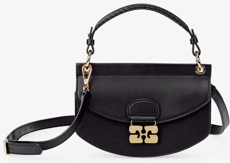 Ganni Black Mini Top Handle Apo-G Bag