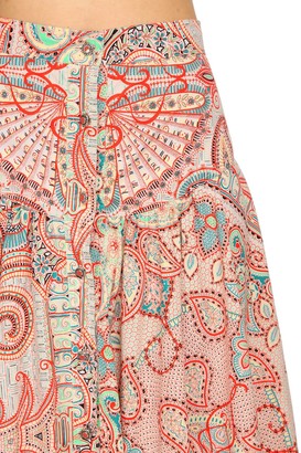 Etro Printed Poplin Midi Skirt