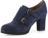 Thumbnail for your product : Anyi Lu Nancy Suede Monk Strap Bootie, Midnight