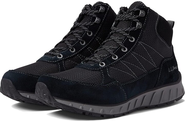 L.L. Bean Snow Sneakers 5 Boots Mid Waterproof Insulated Lace-Up Men's Shoes Black/Black : 7 D - Medium, Leather/Textile