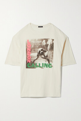 R13 - London Calling Oversized Printed Stretch-cotton Jersey T-shirt - Off-white