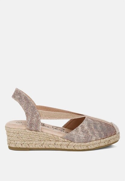 London Rag LondonRagWomensPortSideMetallicWovenEspadrilleWedges6