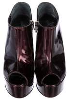 Thumbnail for your product : Alejandro Ingelmo Patent Leather Peep-Toe Booties