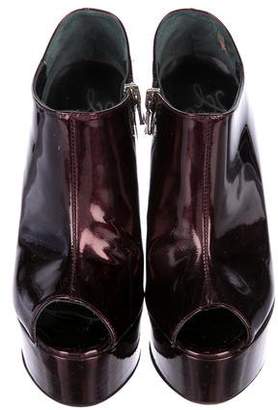 Alejandro Ingelmo Patent Leather Peep-Toe Booties