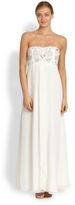 Thumbnail for your product : Aidan Mattox Embellished Strapless Empire Gown