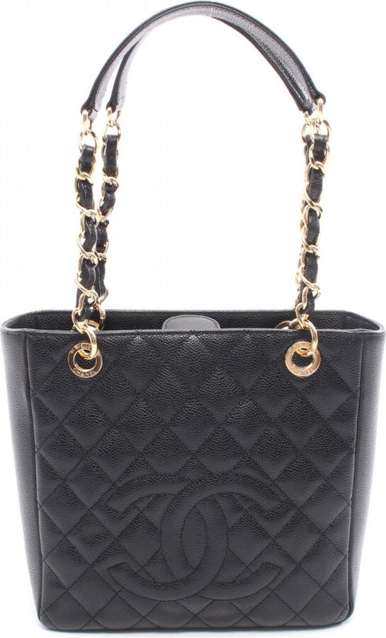 Chanel Black Grained Calfskin Tote Bag (Pre-Owned)