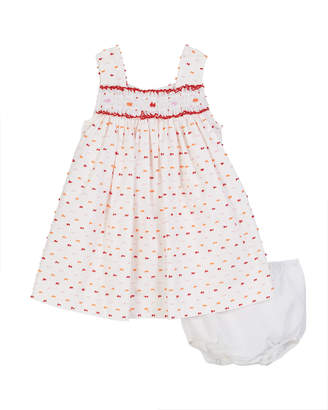 Luli & Me Bright Swiss Dot Smocked Dress w/ Bloomers, Size 6-24 Months