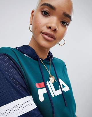 Fila Oversized T-Shirt Dress With Hood In Color Block