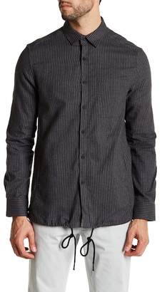 Kenneth Cole New York Long Sleeve Front Pocket Pinstripe Modern Fit Woven Shirt