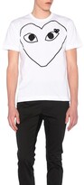 Thumbnail for your product : Comme des Garçons PLAY Black Emblem Cotton Tee in White