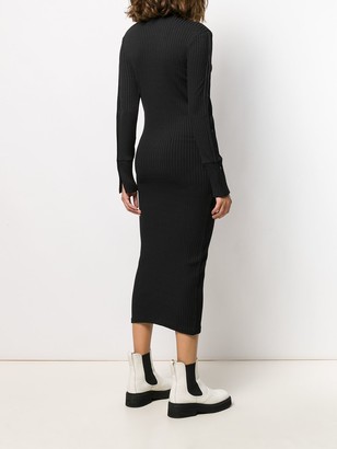 Courreges Snap Button Ribbed Dress