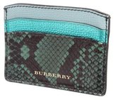Thumbnail for your product : Burberry Snakeskin-Trimmed Leather Cardholder