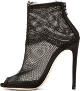 Thumbnail for your product : Dolce & Gabbana Black Lace & Mesh Ankle Boots
