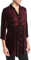 Thumbnail for your product : Johnny Was Roberta Velvet Smocked Blouse