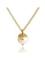 Thumbnail for your product : House of Fraser Jersey Pearl Emma kate gold pearl filigree pendant